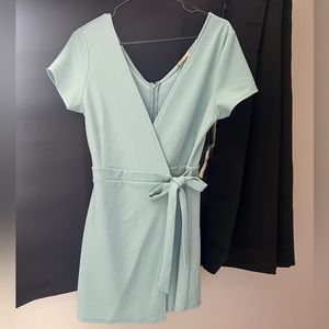 Altard state wrap tie romper beautiful blue